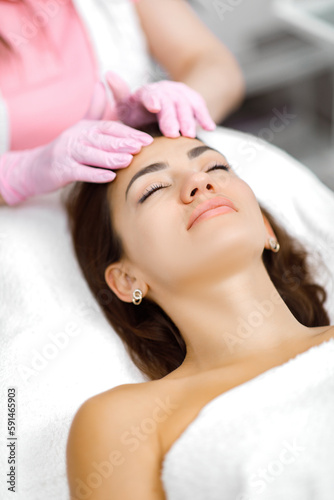 Facial acupuncture,Cosmetology service,cosmetic facial procedure, Acne therapy