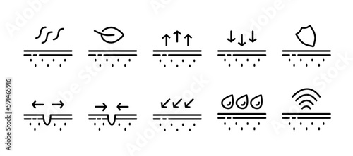 Skin care. Line icon, black, skin care ways. Vector icons.