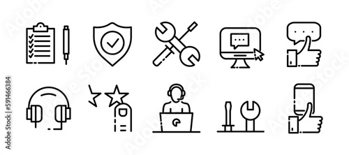 Service. Line icon, black, services services. Vector icons