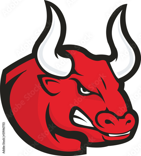 Bull Head Logo Vector Template Illustration Design. Mascot Transparent Bull Logo design Bull sport logo