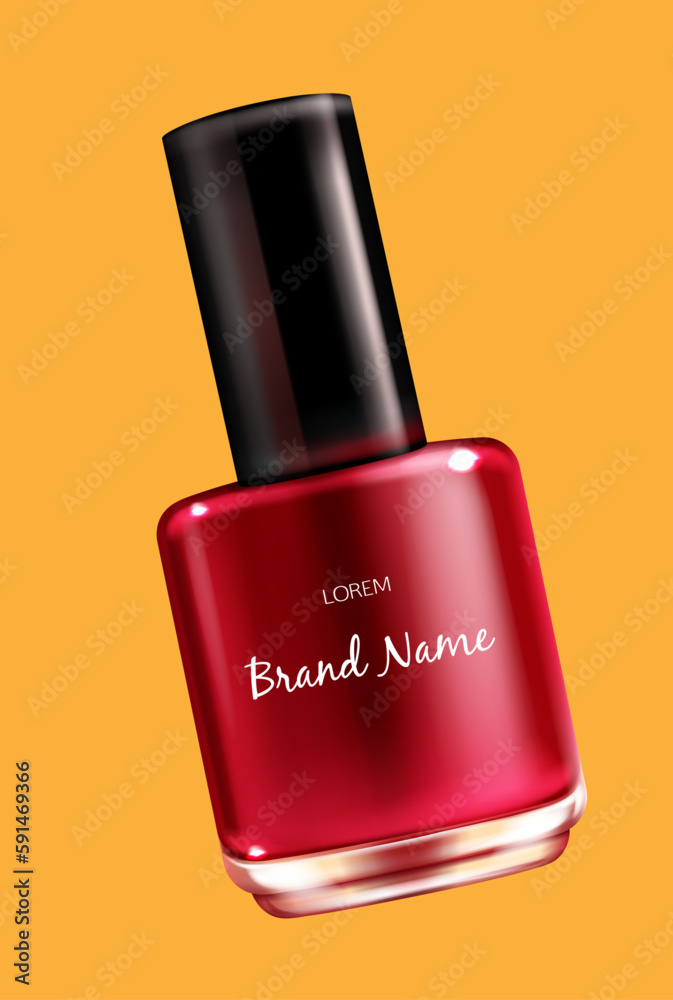 bottle of red nail polish