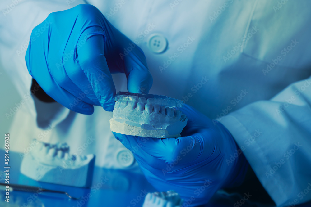 dentist testing an occlusal splint Stock Photo Adobe Stock