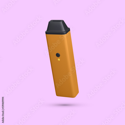 3d realistic disposable electronic cigarette isolated on light background. Modern smoking, vaping and nicotine with different flavors. Vector illustration