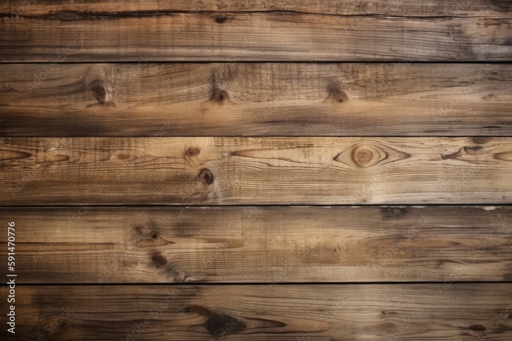 Naklejka premium Wooden texture. Brown rustic wood texture. Wood background. Wooden plank floor background as wallpaper - Generative AI