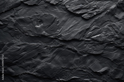 Dark grey black slate background. Black stone texture - Generative AI