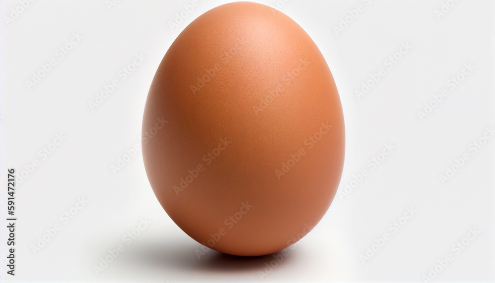 One round brown chicken egg. Generative ai,