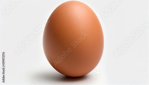 One round brown chicken egg. Generative ai,