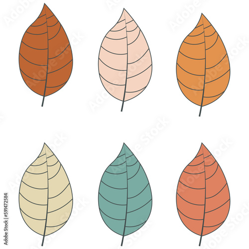retro leaf style vector illustration
