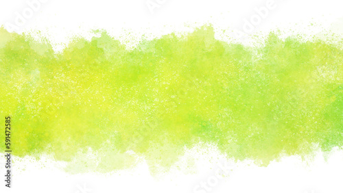 緑の水彩ペイント背景。シンプルな抽象背景素材。透過背景