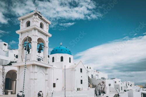 Typical Santorinian church, Oia photo