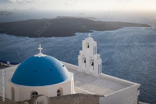 Three Bells and Church in Fira, Santorini