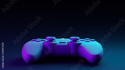Gamepad controller with copy space 3D render