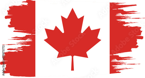 Brush stroke flag of CANADA