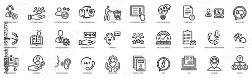 Support and Service Icons Vector. Customer service icon