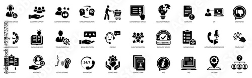 Support and Service Icons Vector. Customer service icon
