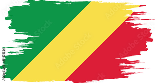 Brush stroke flag of CONGO