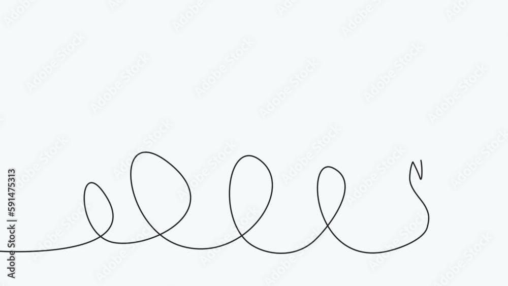 Self-drawing animation of continuous drawing of one line of feathers Self-drawing animation of continuous drawing of one line of feathers