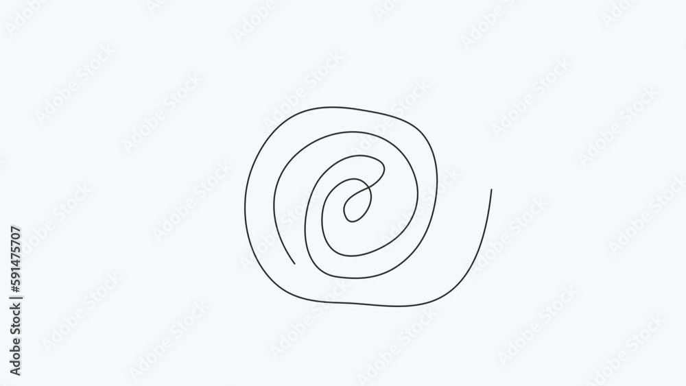 Animation of continuous drawing of one line of a round spiral, a dream catcher web. Focus concentration exercise sport. Business goal metaphor concept Animation of continuous drawing of one line of a round spiral, a dream catcher web. Focus concentration exercise sport. Business goal metaphor concept