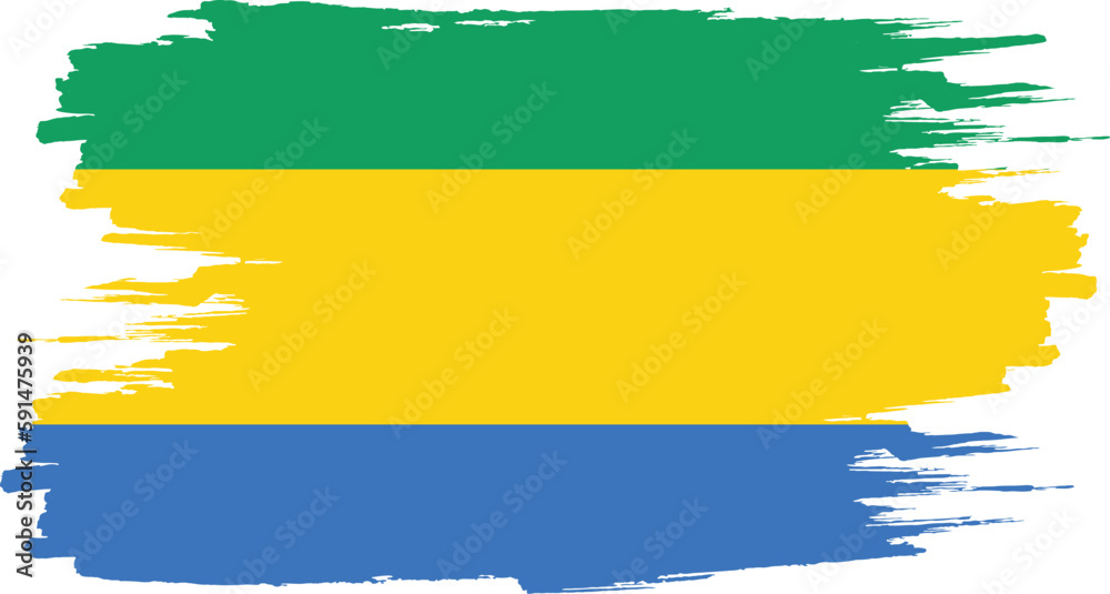 Obraz premium Brush stroke flag of GABON