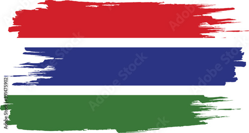 Brush stroke flag of GAMBIA