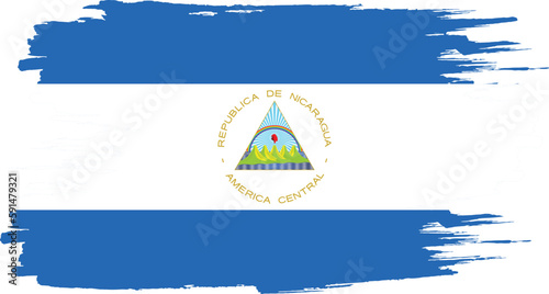 Brushstroke flag of NICARAGUA photo