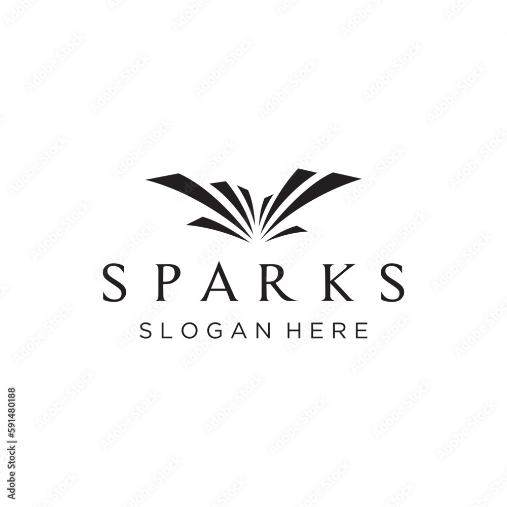 Creative colorful spark logo template design in modern style. Logotype for business, brand, celebration, fireworks, stars. Creative colorful spark logo template design in modern style. Logotype for business, brand, celebration, fireworks, stars.