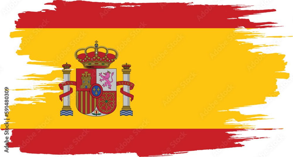 Brushstroke flag of SPAIN Stock Vector Adobe Stock