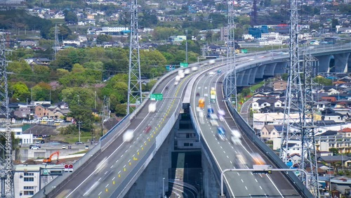 Wallpaper Mural 物流イメージ　タイムラプス　高速道路 Torontodigital.ca