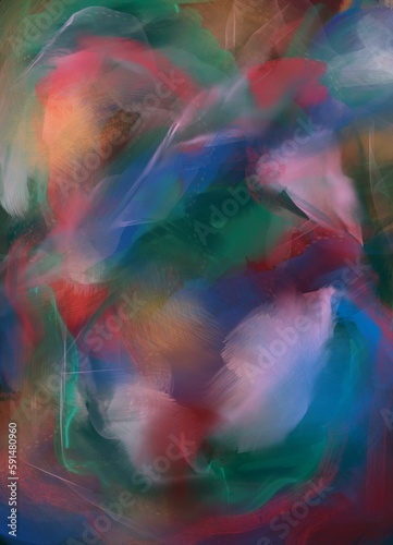 Colorful Abstract Digital Paintings with Watercolor Textures and Brush Strokes Expressionism