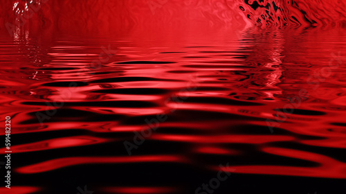 A red water with ripples generative ai