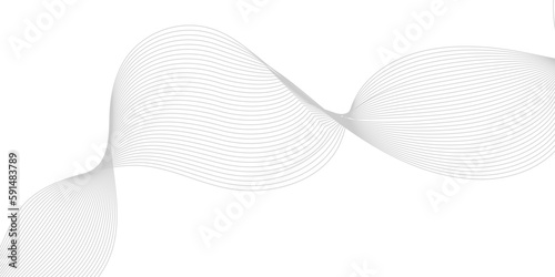 Abstract wavy gray lines stream element for design on a white background. Abstract wave line for banner, template, wallpaper background with wave design.