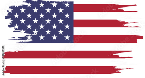 Brushstroke flag of UNITED STATES OF AMERICA