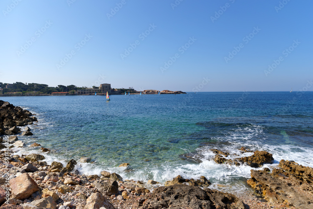 Oursinières harbor in the Pradet coast. French Riviera Oursinières harbor in the Pradet coast. French Riviera