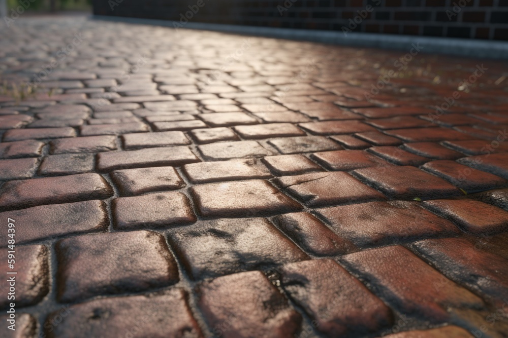 A close-up of a textured surface, such as a brick wall or asphalt pavement, Generative AI
