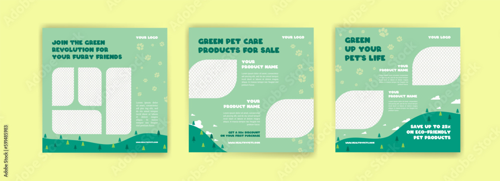 Eco-friendly pet product banner template