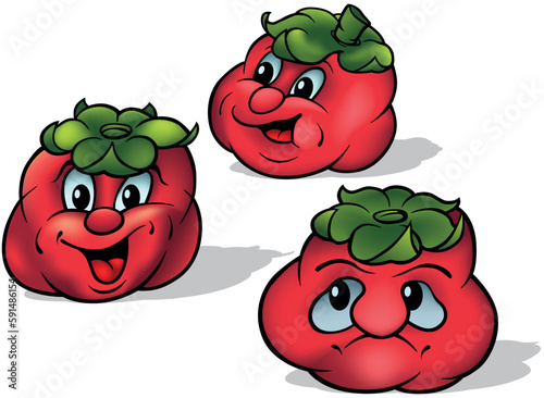 Set of Three Red Tomatoes w...