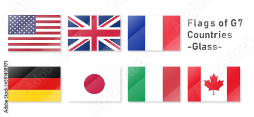 G7サミット参加国の国旗セット