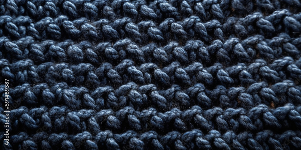 Intreccio. Sfondo. Tessuto blu. Ai generated.