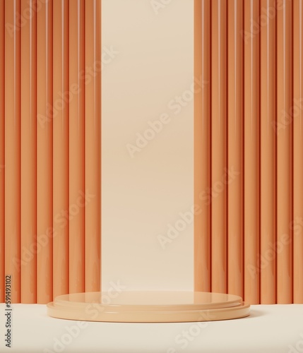 3D orange podium render