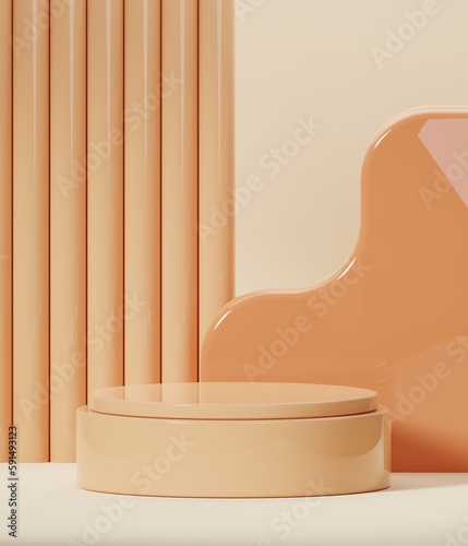 3D orange podium render