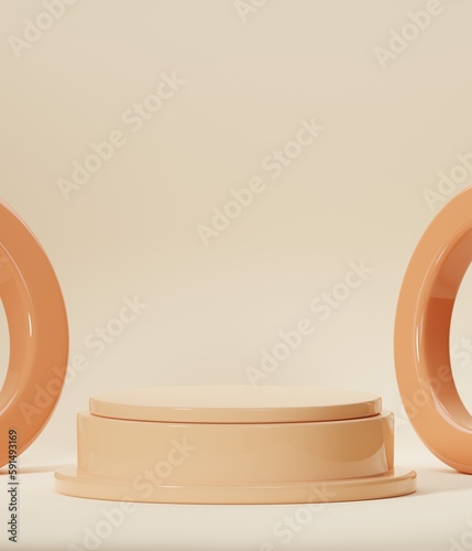 3D orange podium render