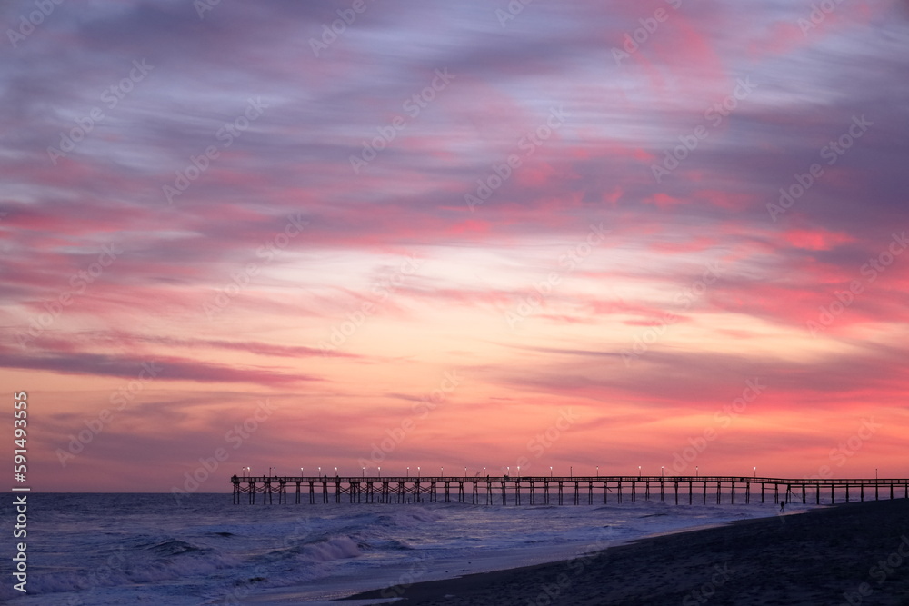 Ocean Isle Beach pier at sunset