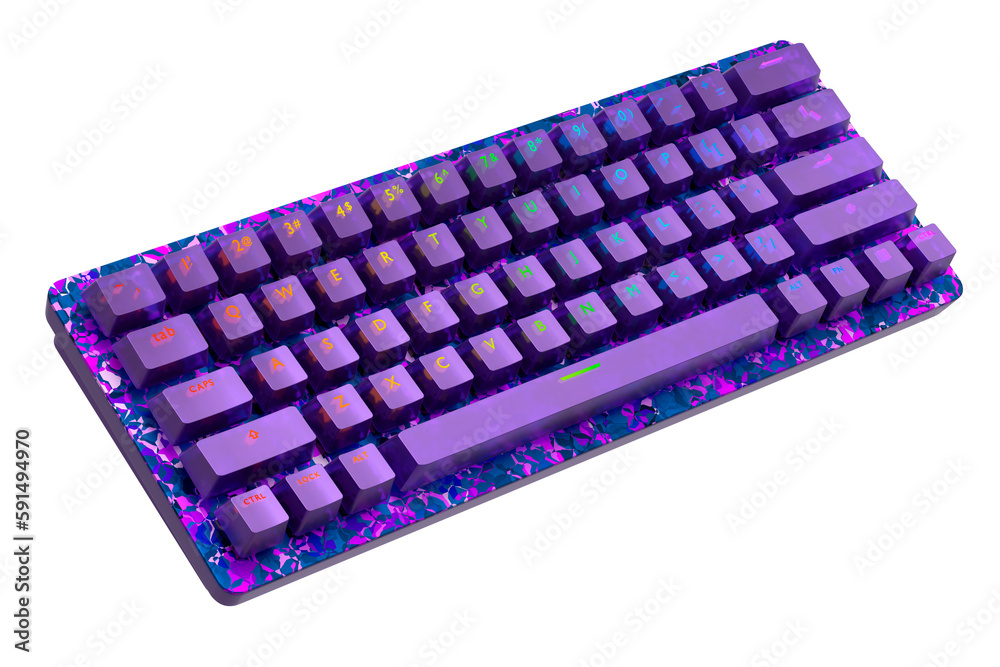 Realistic computer keyboard with seamless wavy pattern isolated on white Realistic computer keyboard with seamless wavy pattern isolated on white