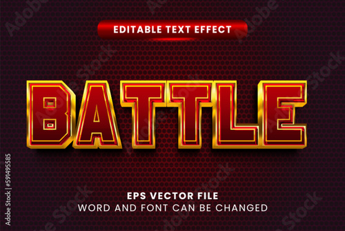 Red gold retro battle text effect