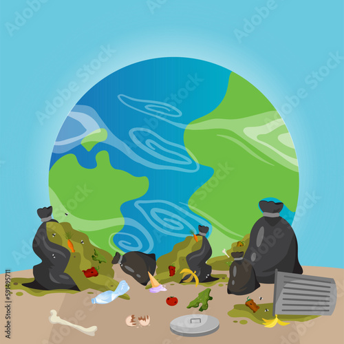 polluted planet earth ecology day space global
