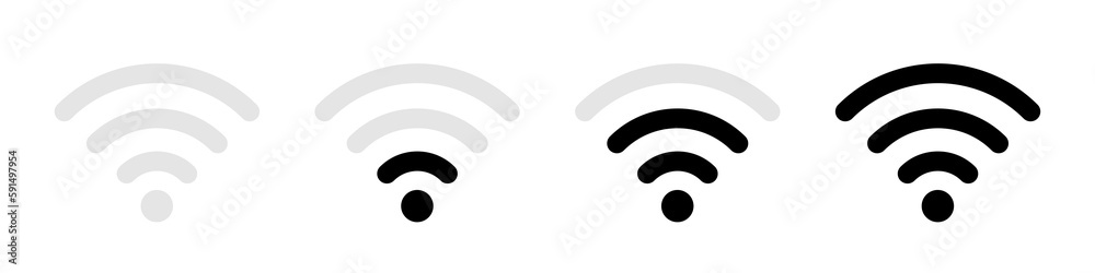 wi-fi icon.  Wifi icons collection. Wifi icons wireless internet connection signal. - obrazy, fototapety, plakaty 