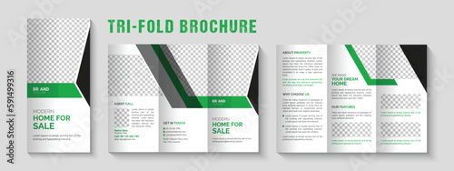 Real estate trifold brochure design template (ID: 591499316)