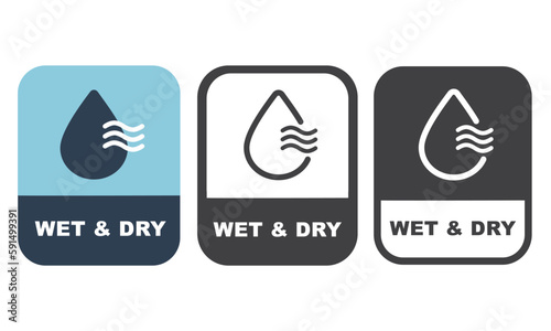 Wet and dry logo, badge, label design. 