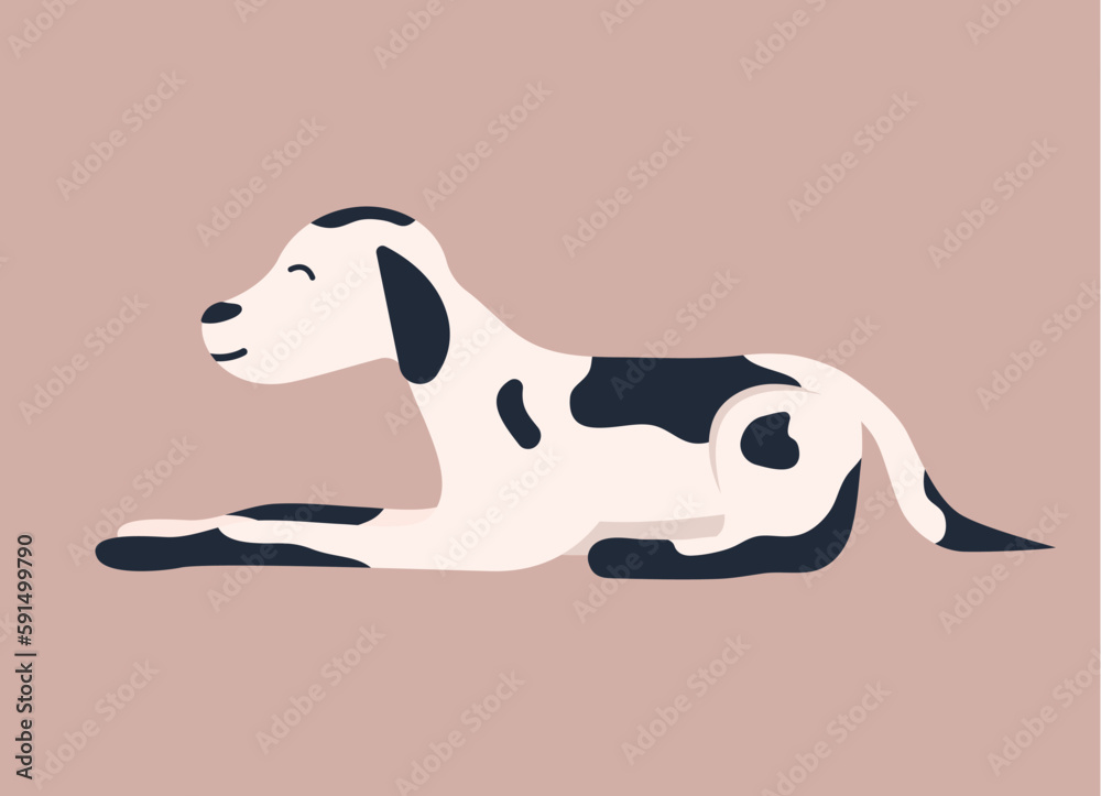 custom made wallpaper toronto digitalConcept Dog body language. A captivating flat vector illustration tailored for web use, presenting a delightful cartoon concept on a white background. Vector illustration.