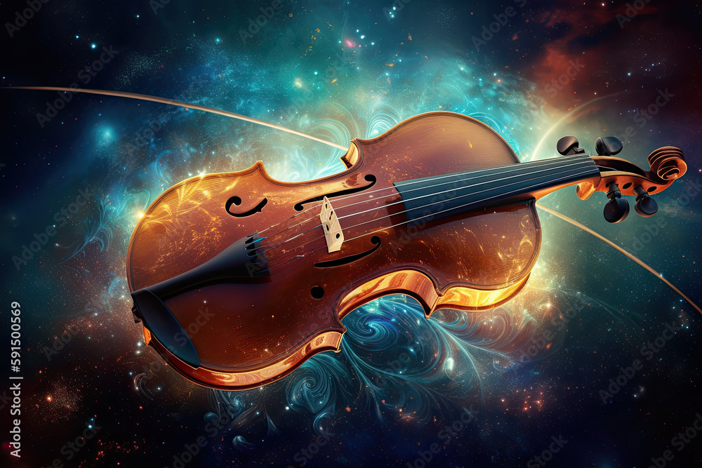 Himmlische Geige, Bildschirmhintergrund, generative ai